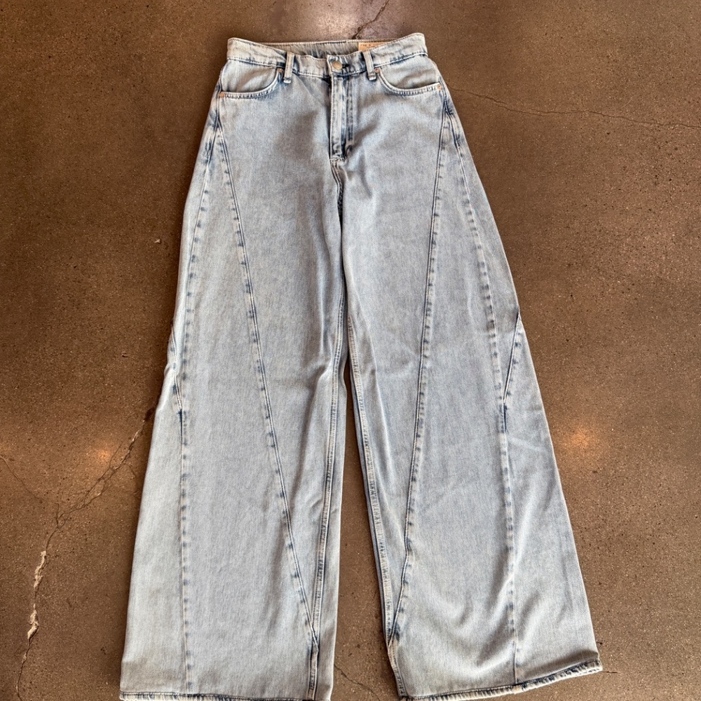 Rag & Bone Sofie Splice High-Rise Wide-leg Jeans - Size 28